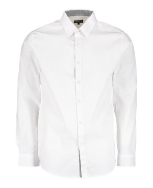 Galaxy Mens Slim fit Dress Shirt Large Long Sleeve White Solid