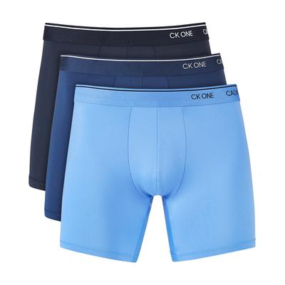 Calvin Klein Men's 3-Pk. Underwear Micro Boxer Briefs Shoreline Blue Small