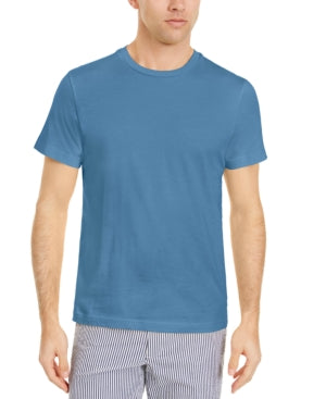 Club Room Men's Solid Crewneck T shirt Pacific Coast Blue Small