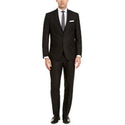 Van Heusen Mens Slim fit 2 Piece Suit 46 L  / 39 Waist Black Herringbone Stretch