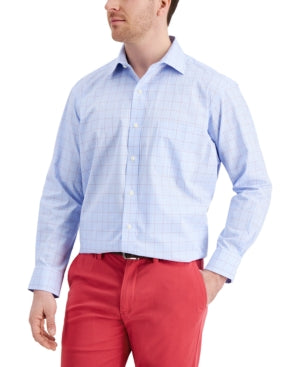 Club Room Men's Classic Fit Button Down Shirt Light Blue Red 17.5 3435