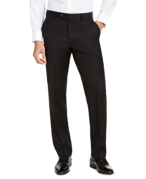 Michael Kors Men's Classic Fit Airsoft Suit Dress Pants Black Solid 34 x 34