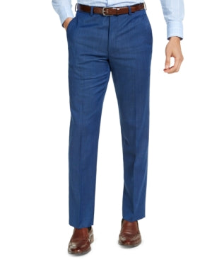 Michael Kors Mens Classic Fit Suit Dress Pants Blue Tic 36 x 32