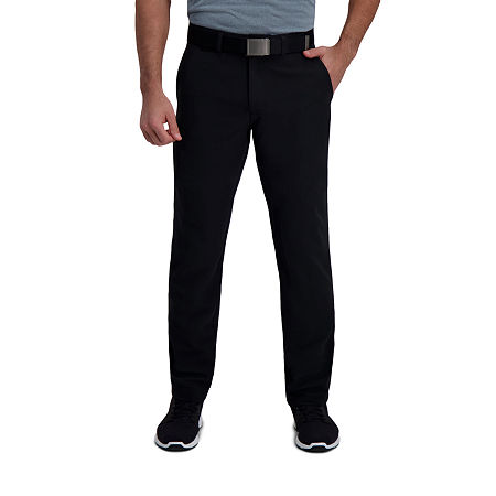 Haggar Mens Slim fit Casual Pants 34 / 34 Black Solid