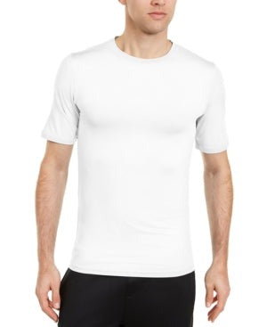 CLUB ROOM Men's Rashguard Short-Sleeve Shirt Medium White