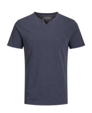 JACK & JONES Men's Split Neck T-Shirt Navy 2XL