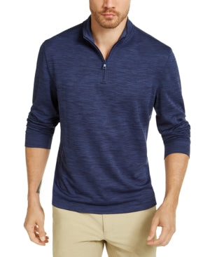 Mens Club Room Quarter-Zip Sweatshirt Navy Blue XL