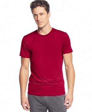 32 Degrees Men's Cool Light Weight Crewneck Sleep T Shirt Berry Red Medium