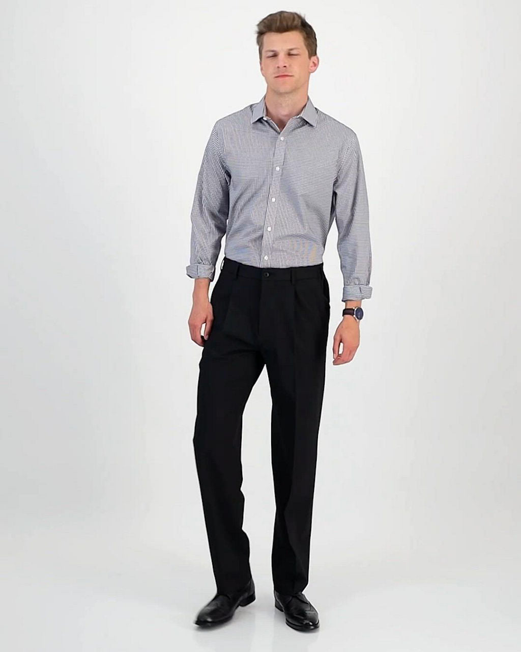 Tommy Hilfiger Mens Relaxed fit Dress Pants 33 / 32 Black Solid