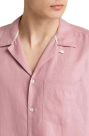 Ted Baker London Wesland Short Sleeve Button-Up Camp Shirt 4 / Large Pink