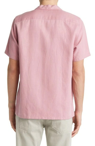 Ted Baker London Wesland Short Sleeve Button-Up Camp Shirt 4 / Large Pink