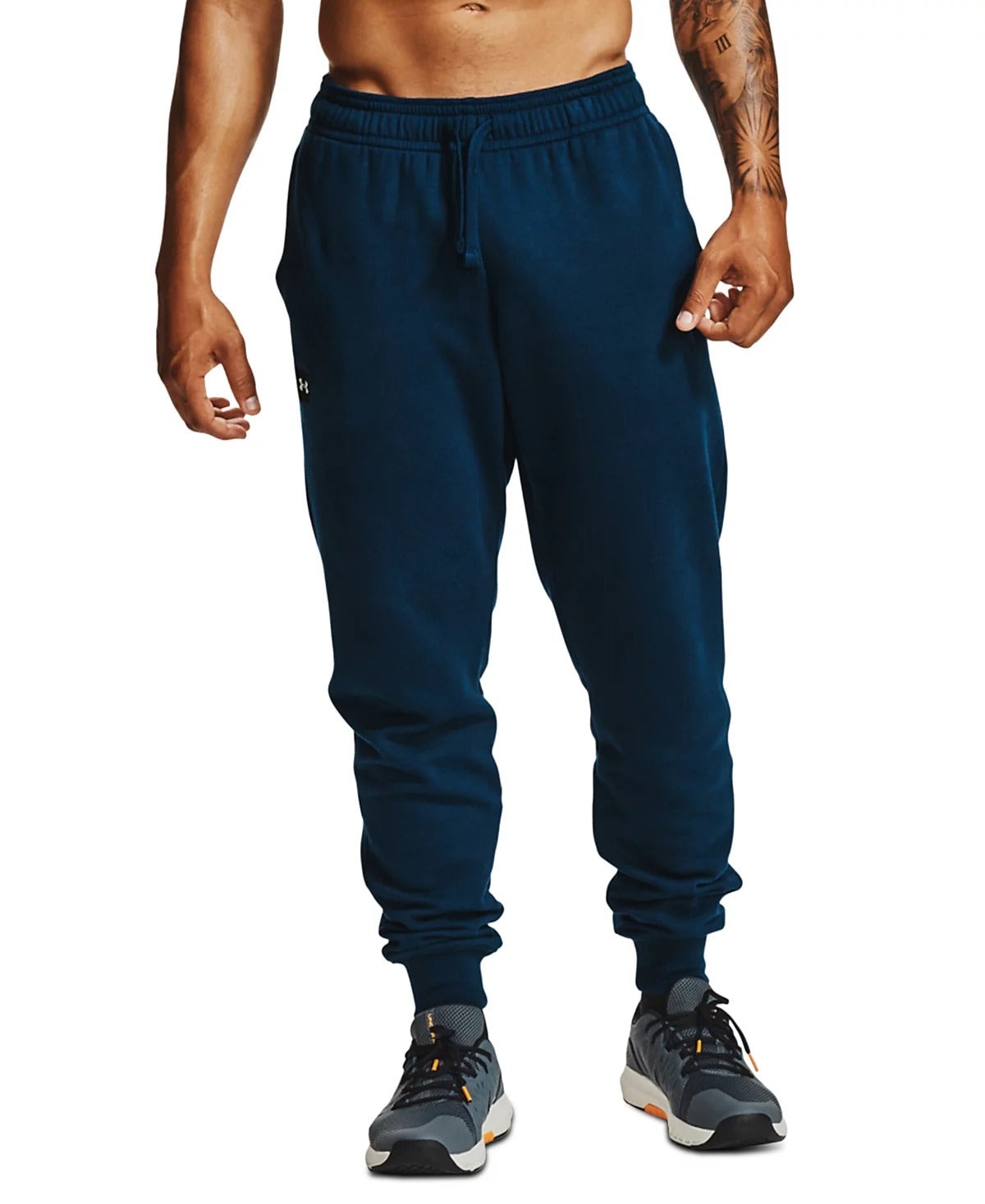 Under Armour Men's Rival Fleece Joggers Sweatpants Medium Navy Blue