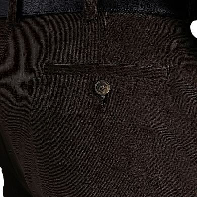 Haggar Mens Classic fit Dress Pants Corduroy 36 / 34 Brown Solid