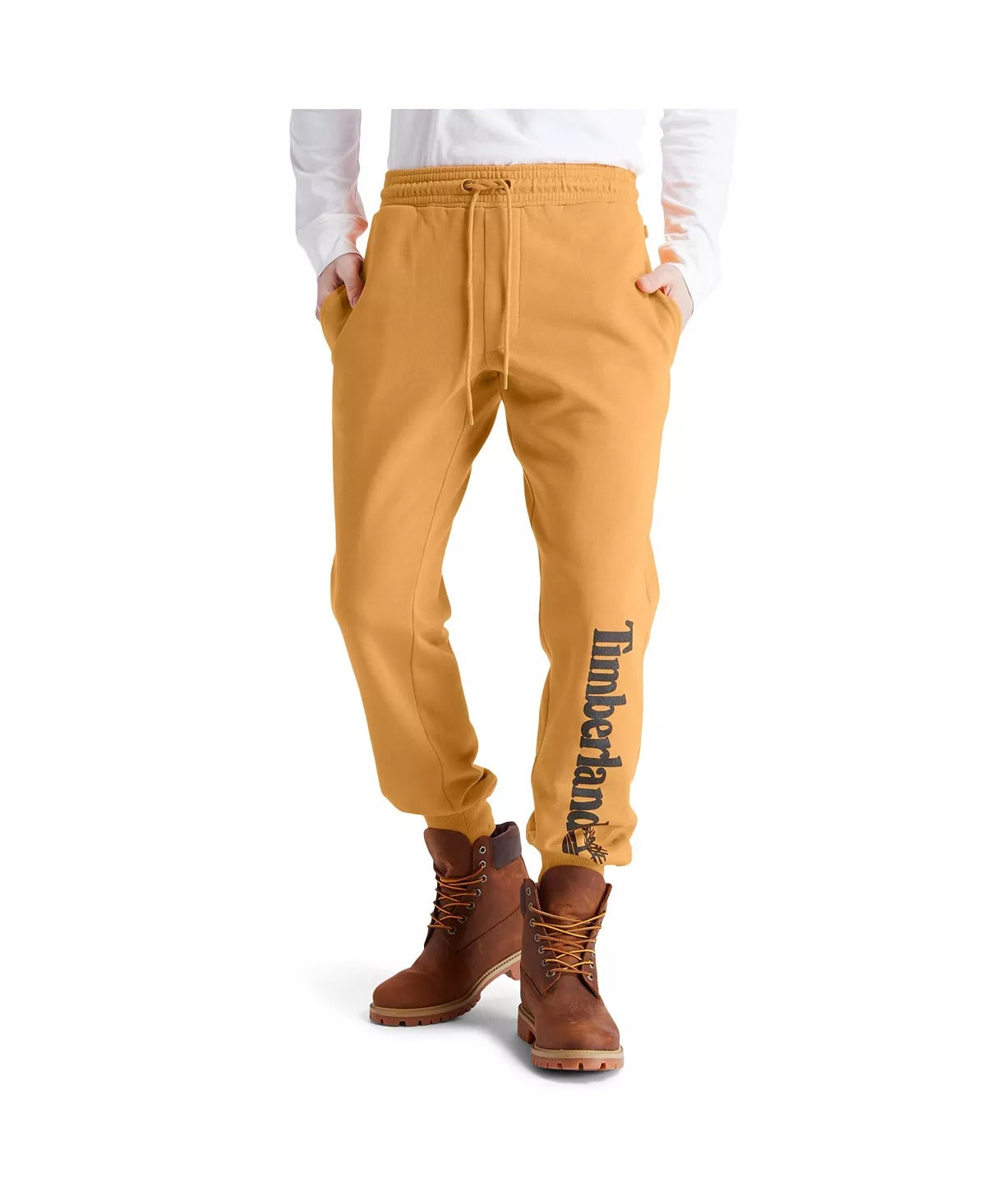 TIMBERLAND Men's Core Tree Logo Sweatpants Large Wheat Brown