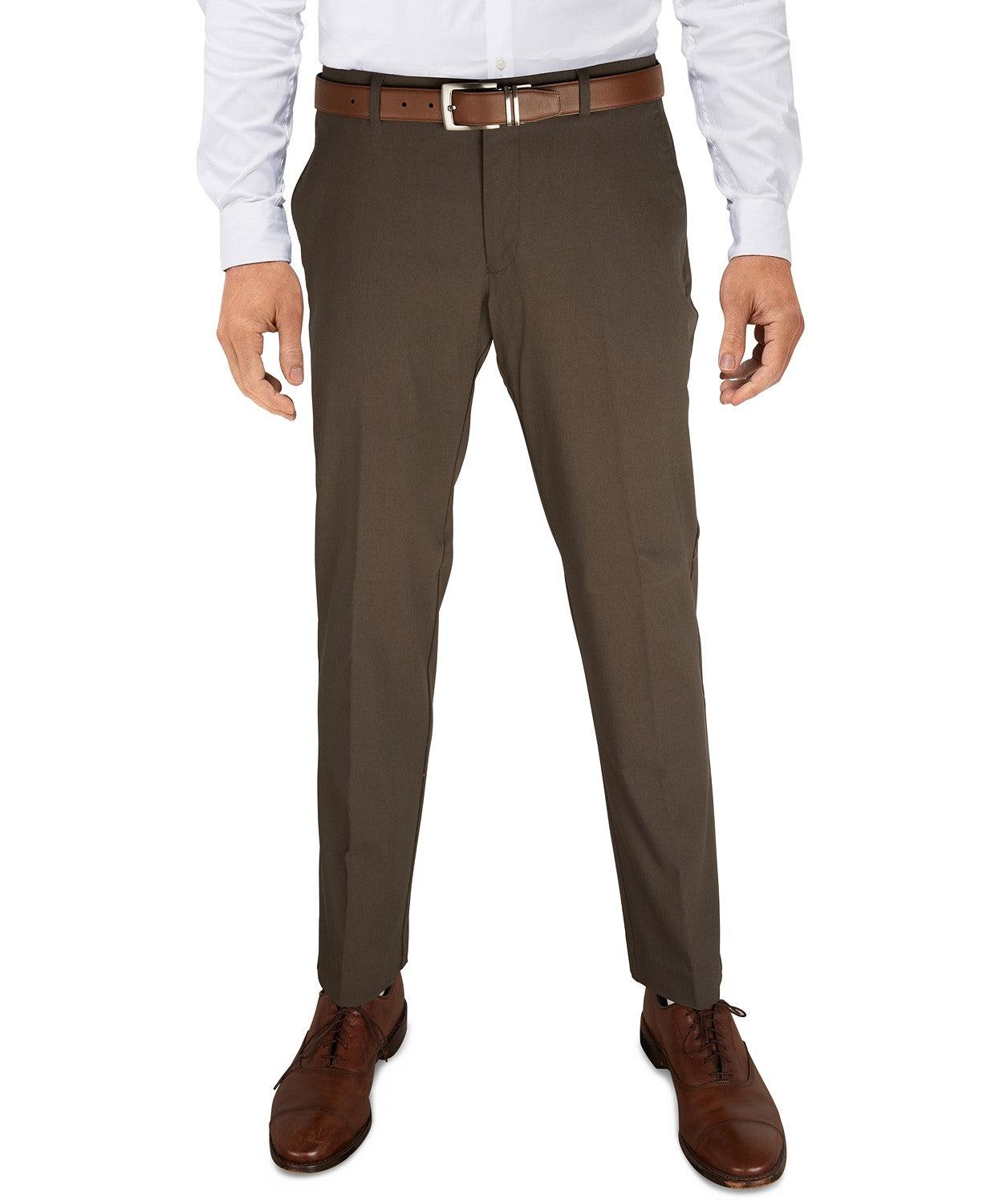 Tommy Hilfiger Mens Modern Fit TH Flex Stretch Olive Green Pants 34 x 30