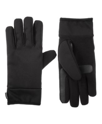 Isotoner Signature Men's Black Water Repellent Tech Stretch Glove - MEDIUM