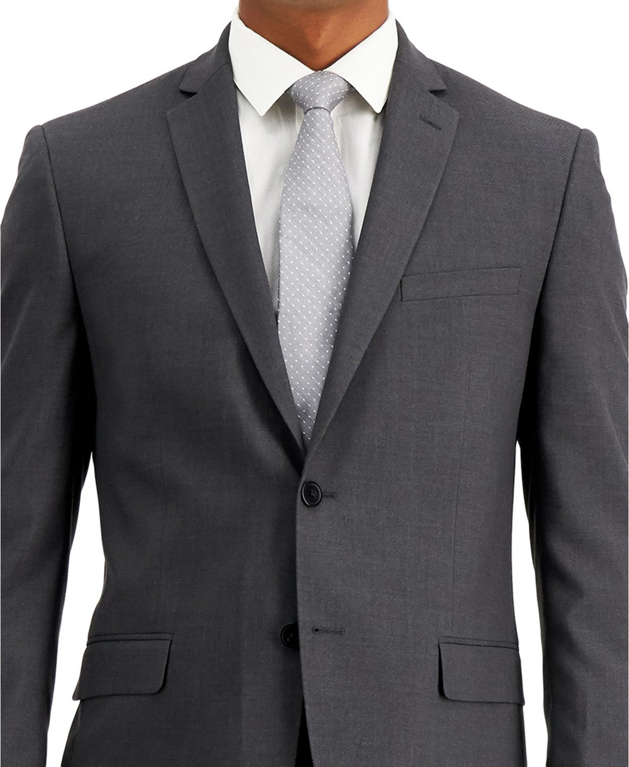 Andrew Marc Mens Slim fit 2 Piece Suit 38 R / 31 Waist Charcoal Grey Stretch