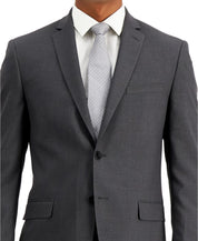 Andrew Marc Mens Slim fit 2 Piece Suit 38 R / 31 Waist Charcoal Grey Stretch