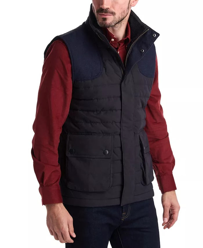 Barbour Mens Bradford Gilet Light Weight Quilted Vest Navy Blue Medium