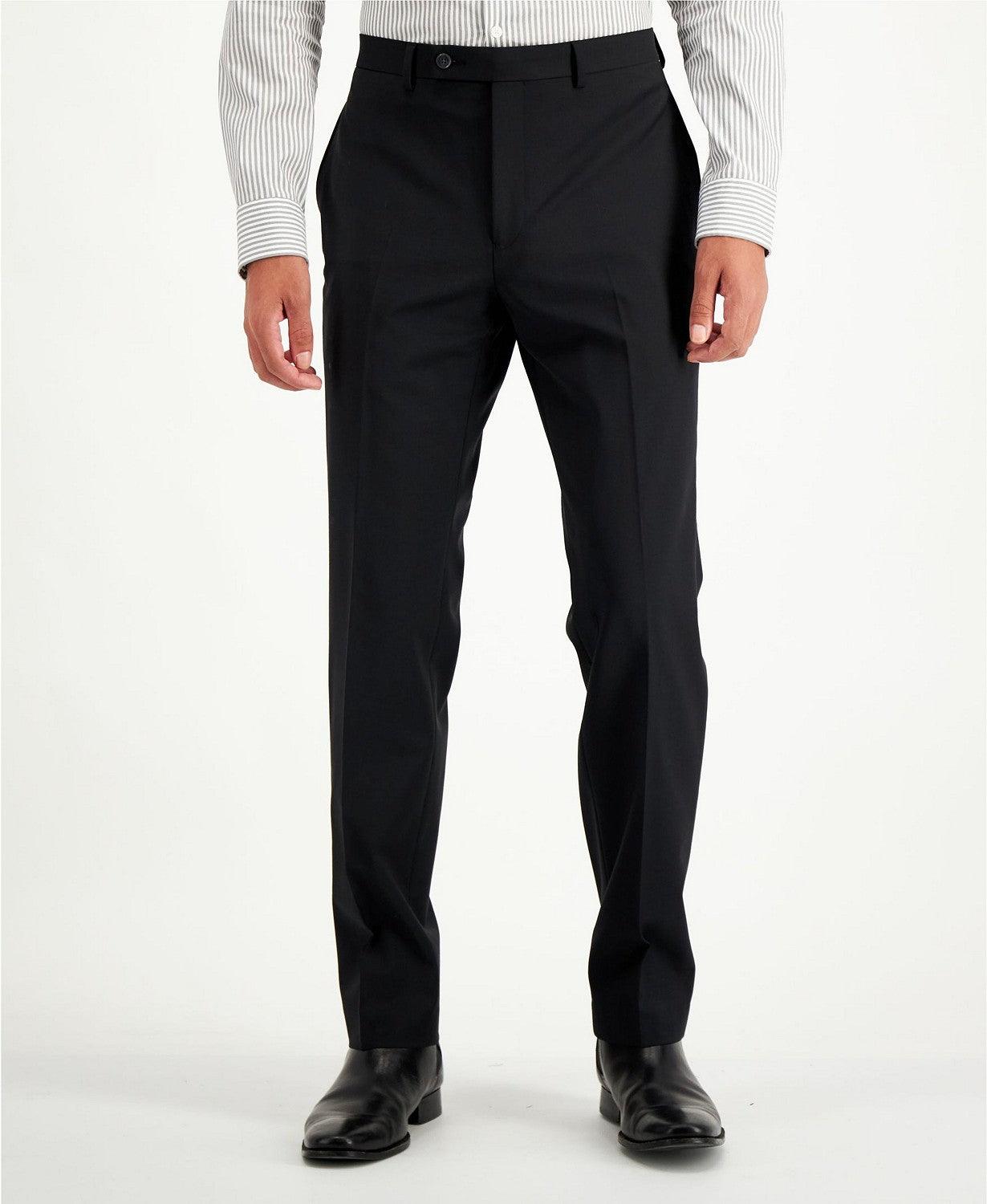 Calvin Klein Men's Slim Fit 2-Piece Wool Suit 42S / 35 x 30 Black