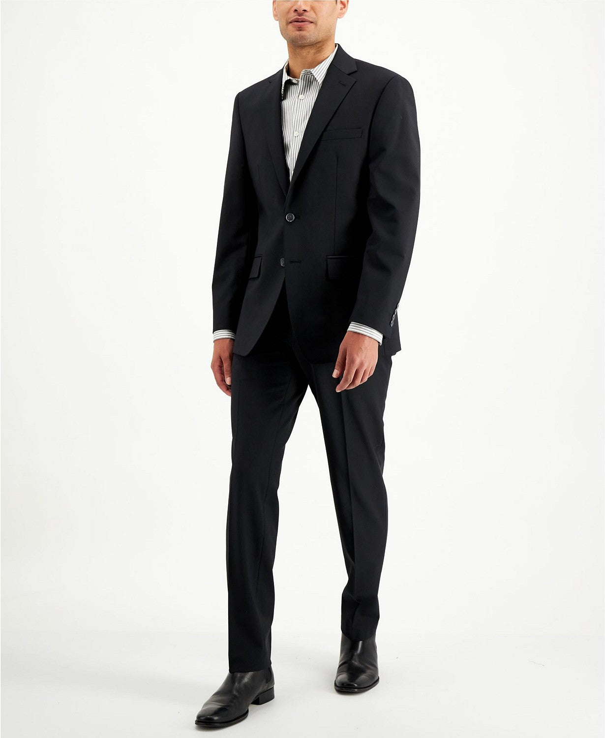 Calvin Klein Slim Fit Infinite Stretch Suit 38R / 32 x 32 Black Flat Pant