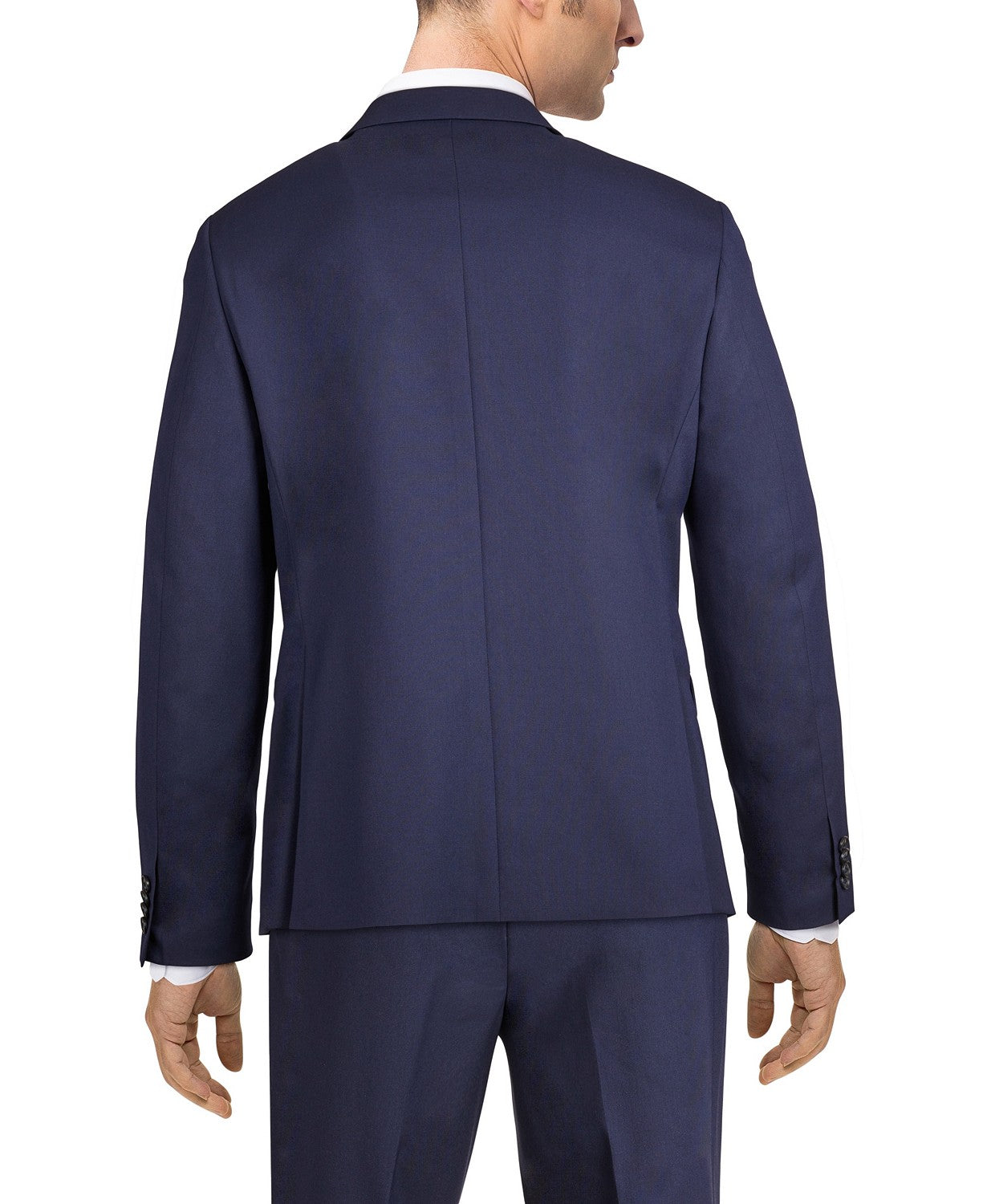 Alfani Mens Classic fit Suit Jacket Blazer 46 R Navy Blue Solid Stretch