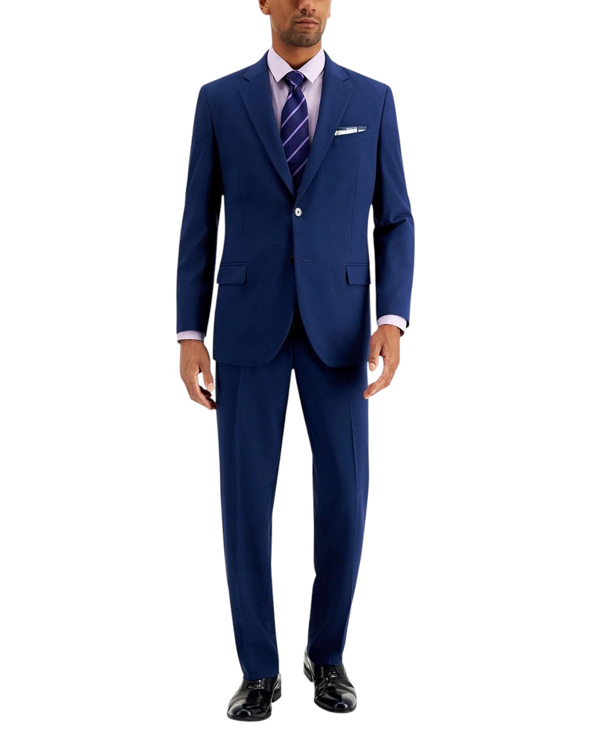 Nautica Mens Modern fit 2 Piece Suit 42 S / 36 Waist Blue Solid Stretch