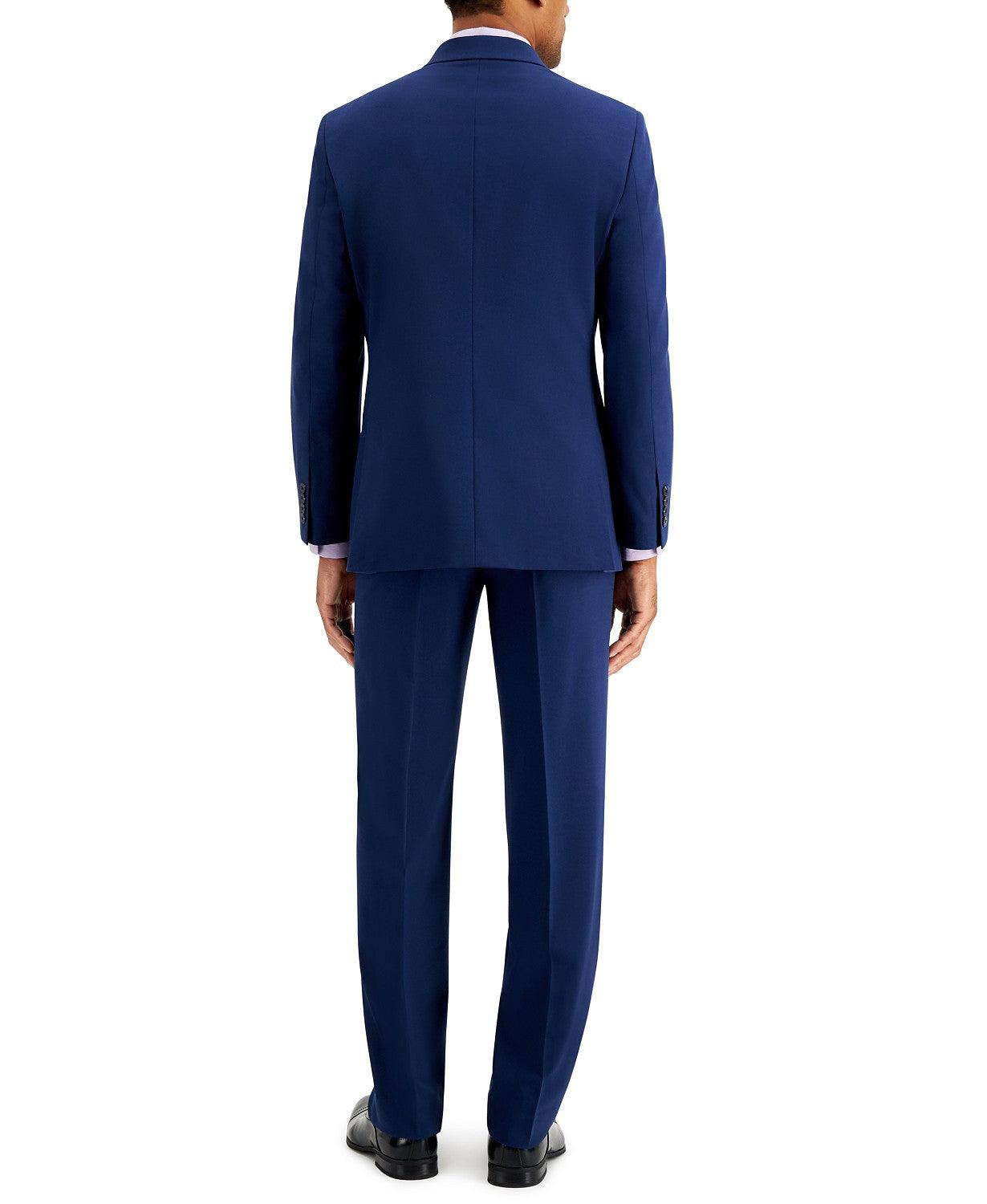 Nautica Mens Modern fit 2 Piece Suit 40 S / 34 Waist Blue Solid Stretch