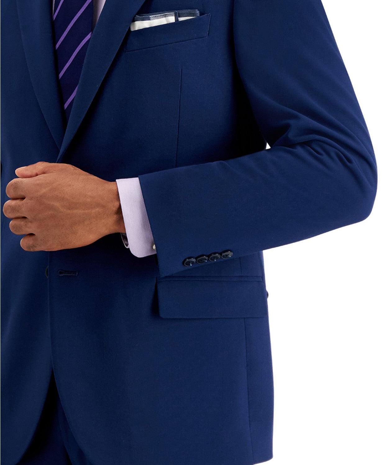 Nautica Mens Modern fit 2 Piece Suit 42 S Pants 36 / 30 Blue Solid