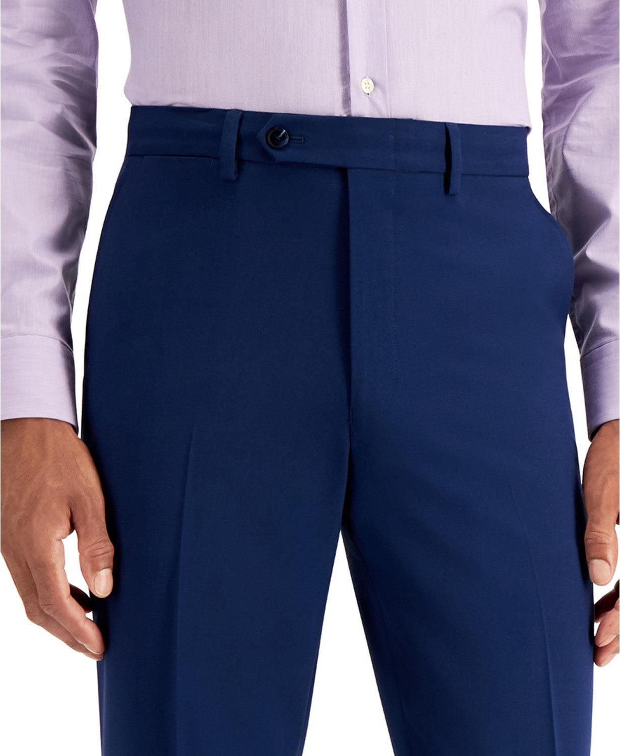 Nautica Mens Modern fit 2 Piece Suit 42 S Pants 36 / 30 Blue Solid