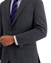 Nautica Mens Modern fit 2 Piece Suit 42 L / 36 Waist Charcoal Grey Solid Stretch