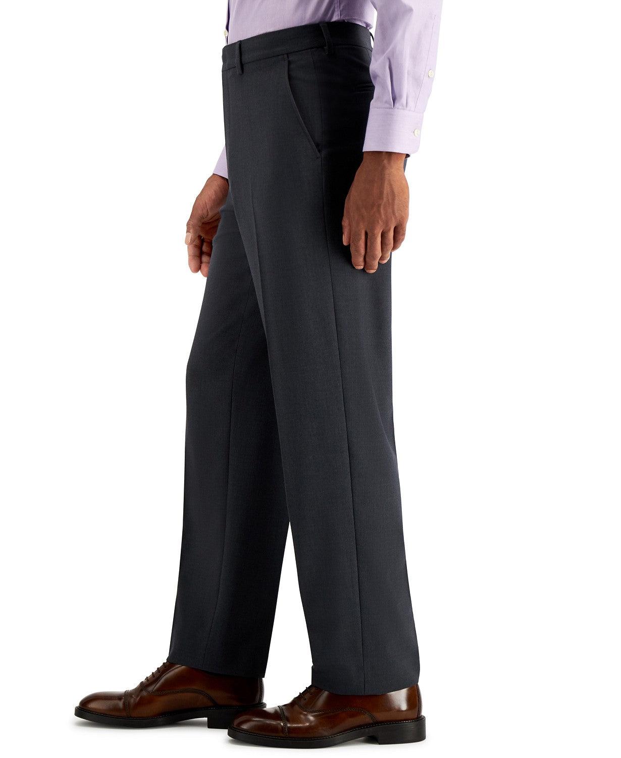 Nautica Mens Modern fit 2 Piece Suit 42 L / 36 Waist Charcoal Grey Solid Stretch