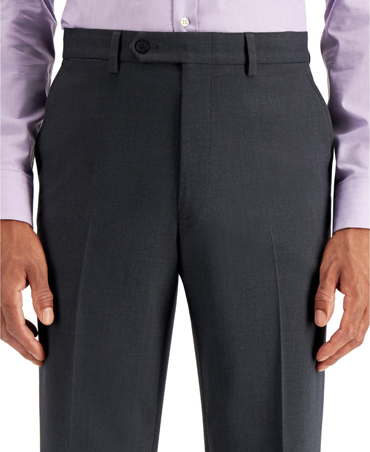 Nautica Mens Modern fit 2 Piece Suit 46 L / 40 Waist Charcoal Grey Solid Stretch