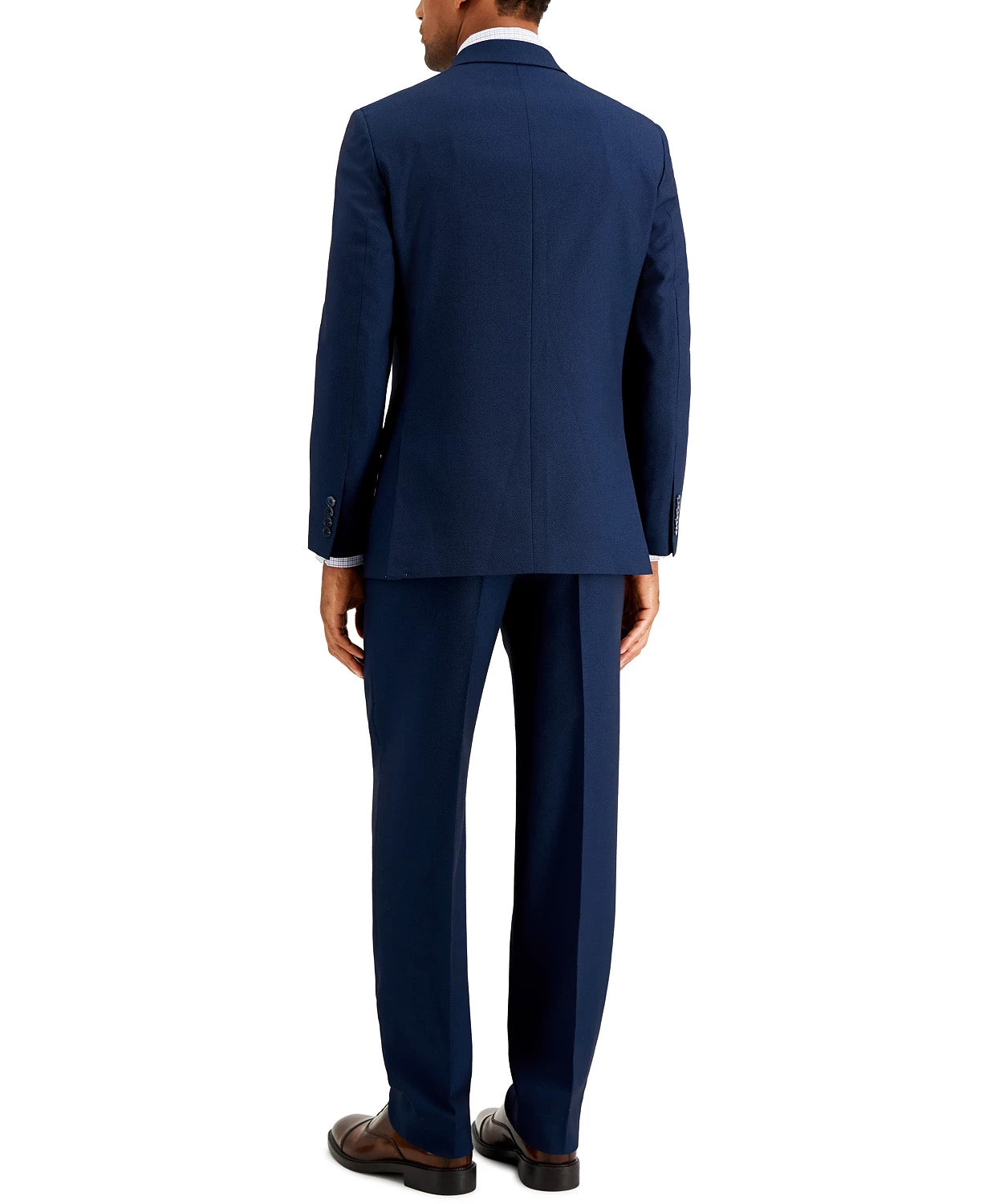Nautica Mens Modern fit 2 Piece Suit 44 S / 38 Waist Birdseye Navy Blue Stretch