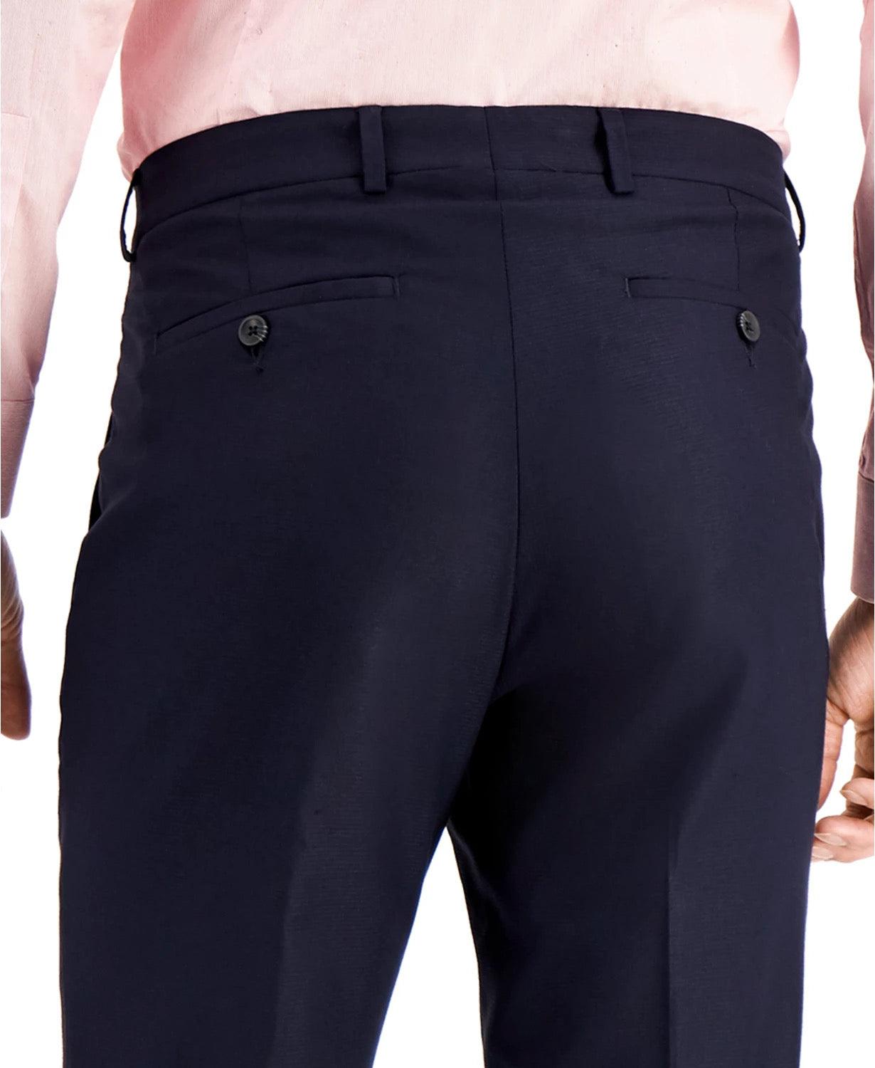 Kenneth Cole Mens Slim fit Dress Pants 30 / 32 Navy Blue Solid Stretch