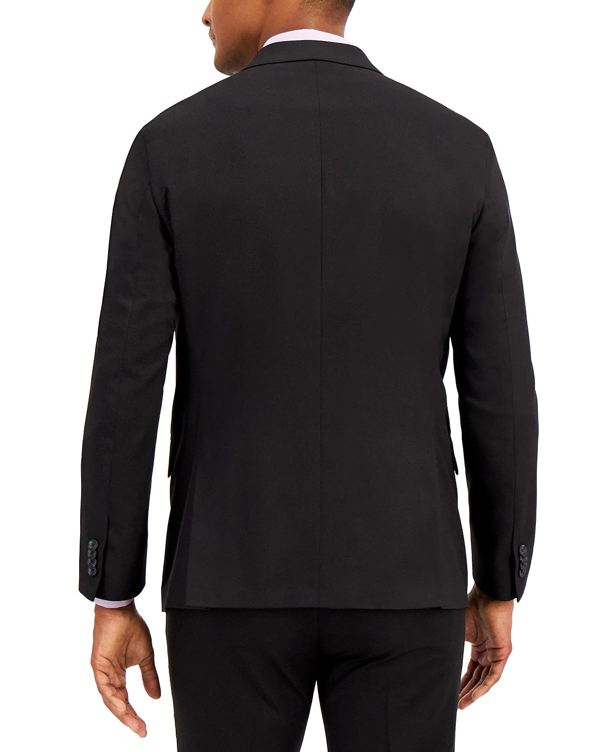Kenneth Cole Reaction Men's Slim Fit Suit 38S / 31 x 32 Black Two Button