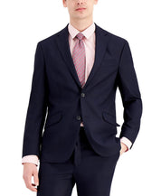 Kenneth Cole Mens Slim fit Suit Jacket Blazer 48 R Navy Blue Solid Stretch