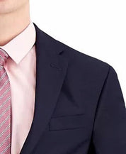 Kenneth Cole Mens Slim fit Suit Jacket Blazer 48 R Navy Blue Solid Stretch