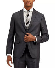 Kenneth Cole Mens Slim fit 2 Piece Suit 36 R Pants 29 / 32 Gun Metal Gray Solid