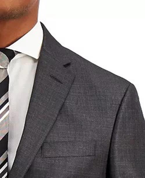 Kenneth Cole Mens Slim Fit Suit Jacket Blazer 42 L Gun Metal Grey Stretch