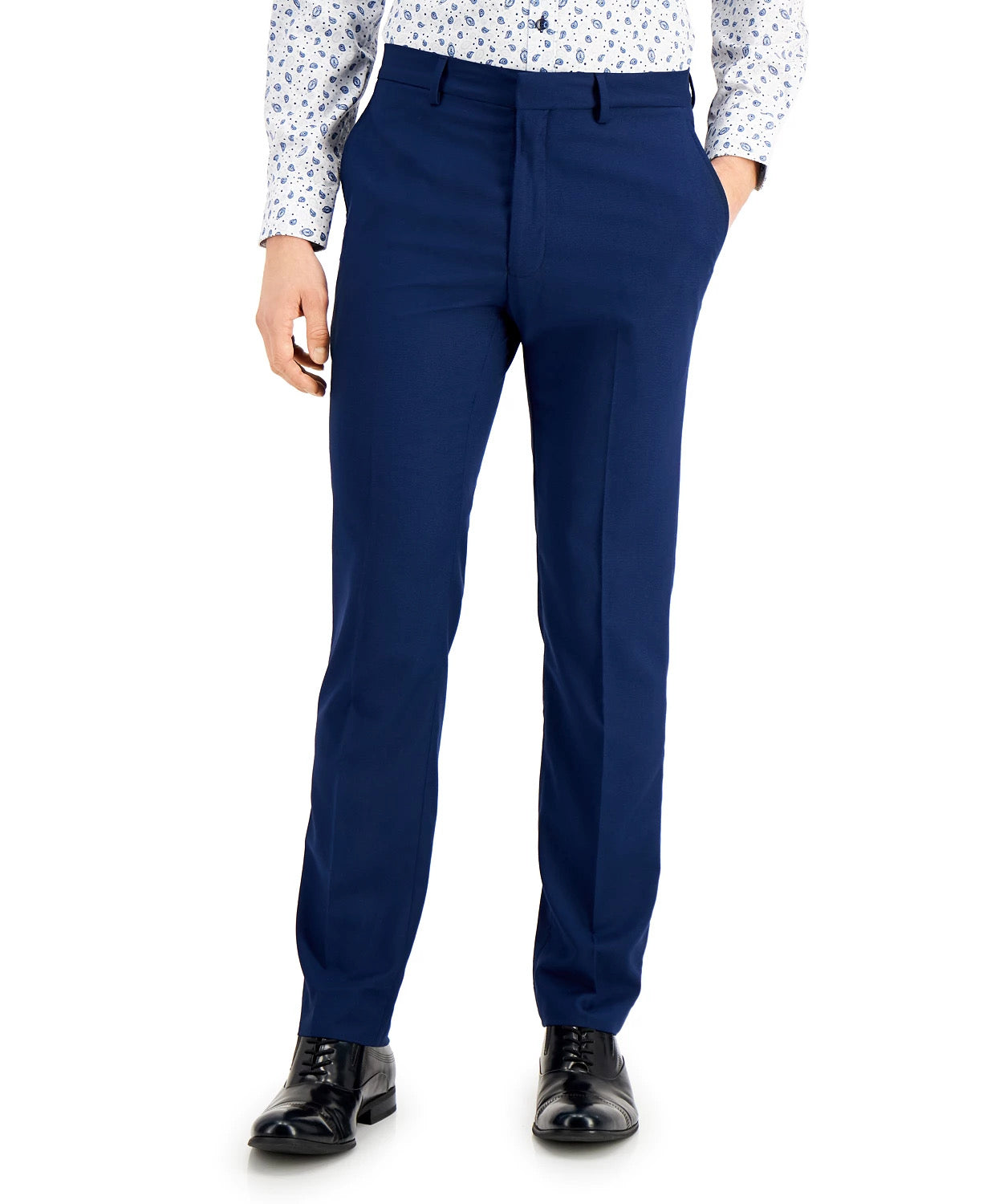 Kenneth Cole Mens Slim fit Dress 32 / 34 Navy Blue Solid