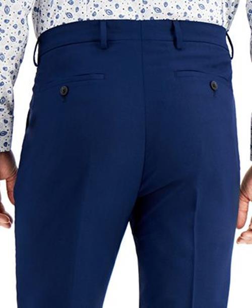 Kenneth Cole Reaction Mens Slim fit Dress Pants 36 / 32 Blue Solid