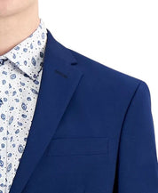 Kenneth Cole Mens Slim fit Suit Jacket Blazer 36 S Blue Solid Stretch