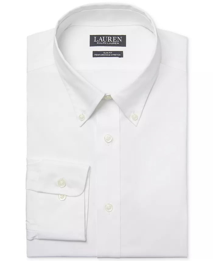 Lauren Ralph Lauren Men's Slim Fit Button Down Shirt White 17 34 35