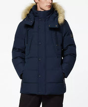 Andrew Marc Mens Gattaca Parka Coat with Detachable Hood Small Navy Blue