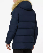 Andrew Marc Mens Gattaca Parka Coat with Detachable Hood Small Navy Blue