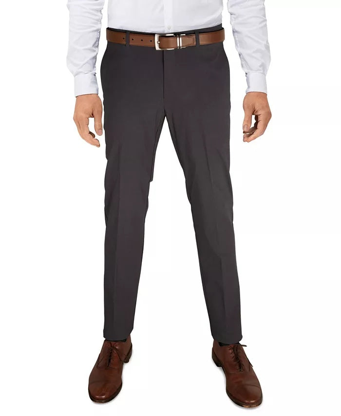 Tommy Hilfiger Mens Modern Fit Dress Pants 30 / 32 Charcoal Grey Solid Stretch