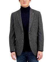 Nautica Men's Modern Fit Solid Herringbone Tweed Sport Coat Grey Herringbone 36R