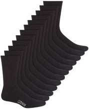 Club Room Men's Solid Crew Socks 12 Pack Black Cushioned Foot Bottom