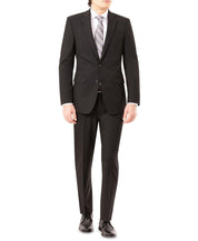 Izod Mens Classic fit 2 Piece Suit 44 R / 38 Waist Black Solid Stretch